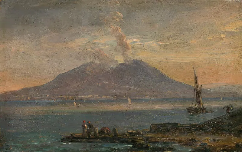 Везувий, вид с Позитано by Иоганн Кристиан Даль, 1847 — digital art print download