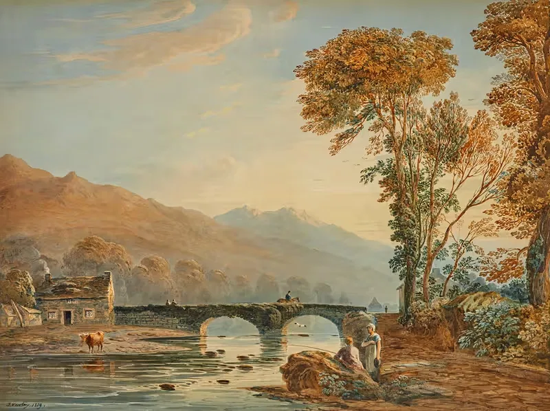 Мост Бедгелерта, Северный Уэльс by Джон Варли, 1819 — digital art print download