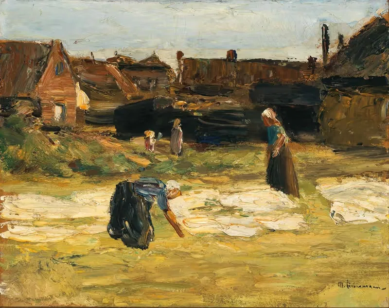 Dorfwinkel mit Bleiche (village corner with bleach) — Max Liebermann