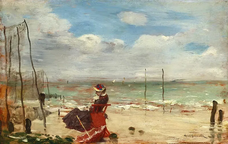 Femme sur la plage — Norbert Goeneutte