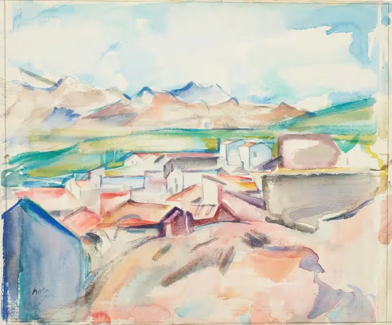 Деревенский ансамбль – Банюль-сюр-Мер by Оуэн Мертон, 1924 — digital art print download