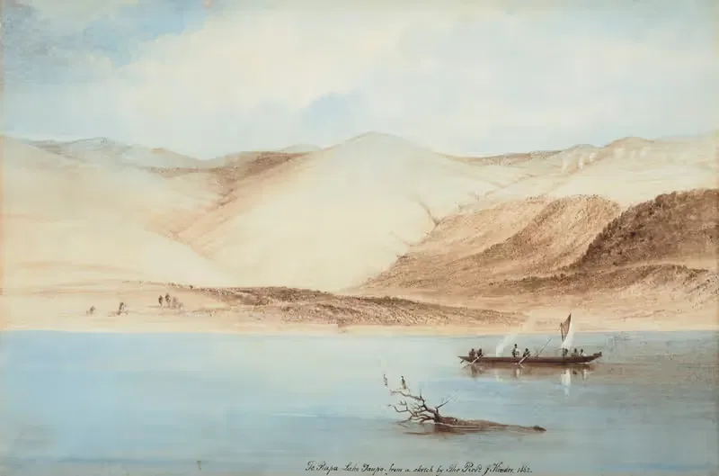 Те Рапа, озеро Таупо by Преподобный Джон Киндер, 1862 — digital art print download