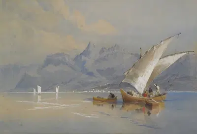 Озеро Комо by Ричард Принсипл Лейтч, 1840 — digital art print download