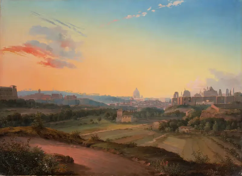 View of Rome in the Evening Light — Wilhelm Brücke
