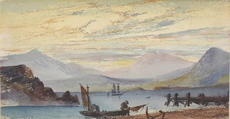 View from Maori Kaik, looking up Otago Harbour — William Mathew Hodgkins