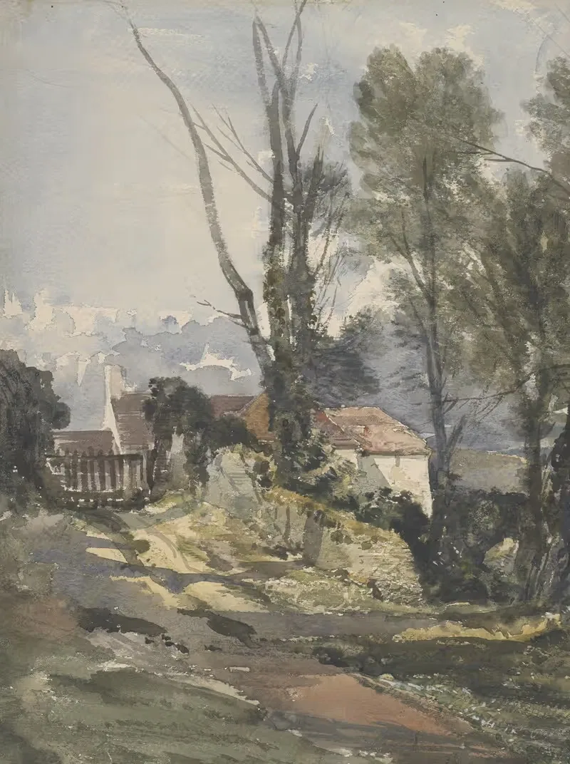 Country house and lane — William James Müller
