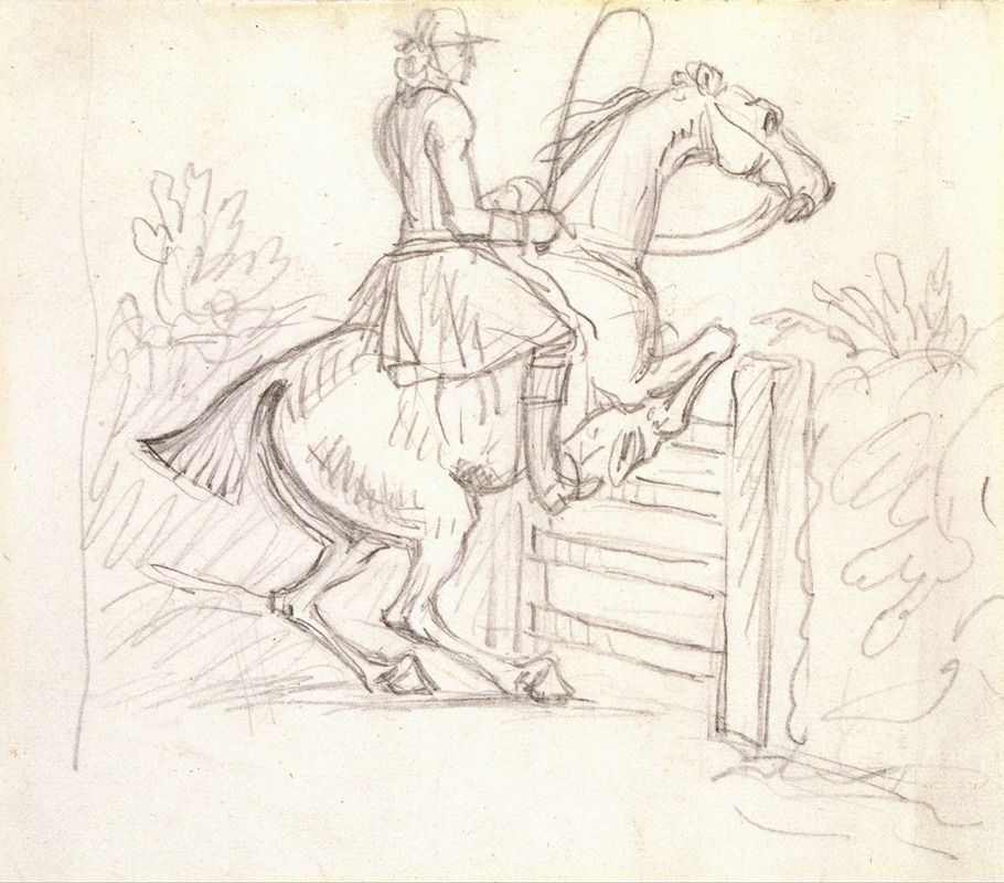 Sketch for Jumping the Gate by Джеймс Сеймур — digital art print download