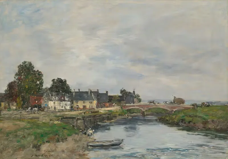 Touques, le vieux port à marée basse — Eugène Boudin