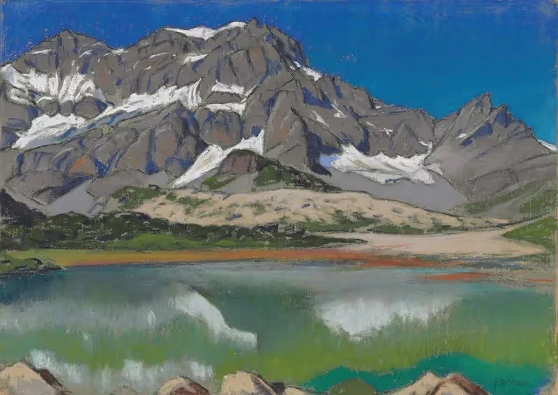 Mountainous landscape; and Haystacks by François Birbaum — digital art print download