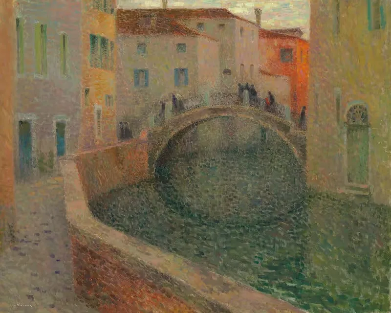 Le petit canal, soir gris, Venise — Henri Le Sidaner