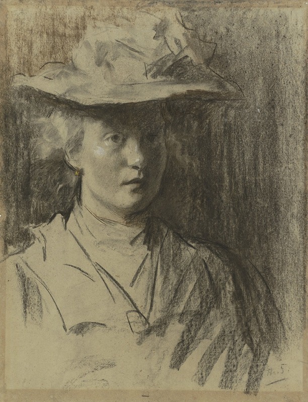 Woman with hat by Тереза Шварце — digital art print download