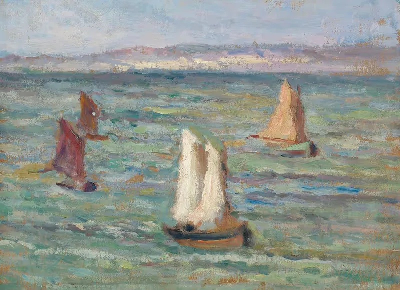 Лодки в окрестностях Онфлера by Максимильен Люс, 1928 — digital art print download