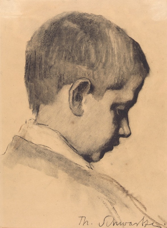 Jongenskop; en profil naar rechts — Thérèse Schwartze