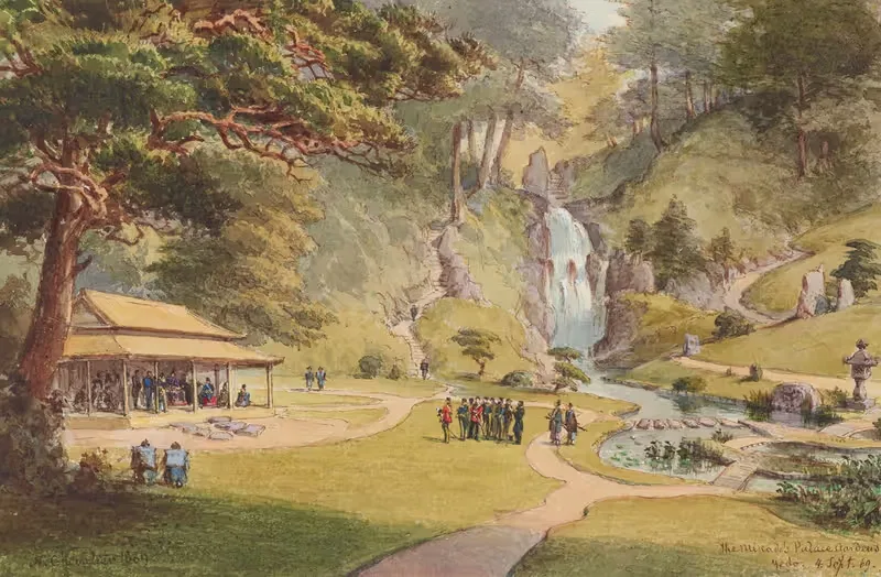The Mikado's Palace Gardens, Yedo — Nicholas Chevalier