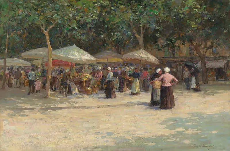 Рынок под деревьями, Ницца by Террик Уильямс, 1900 — digital art print download