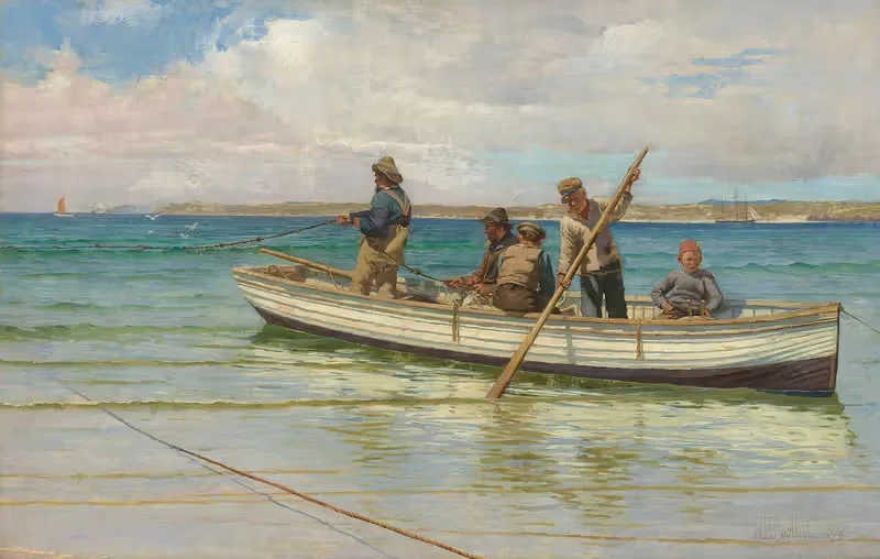 Вытаскивание сетей by Уильям Генри Бартлетт, 1884 — digital art print download