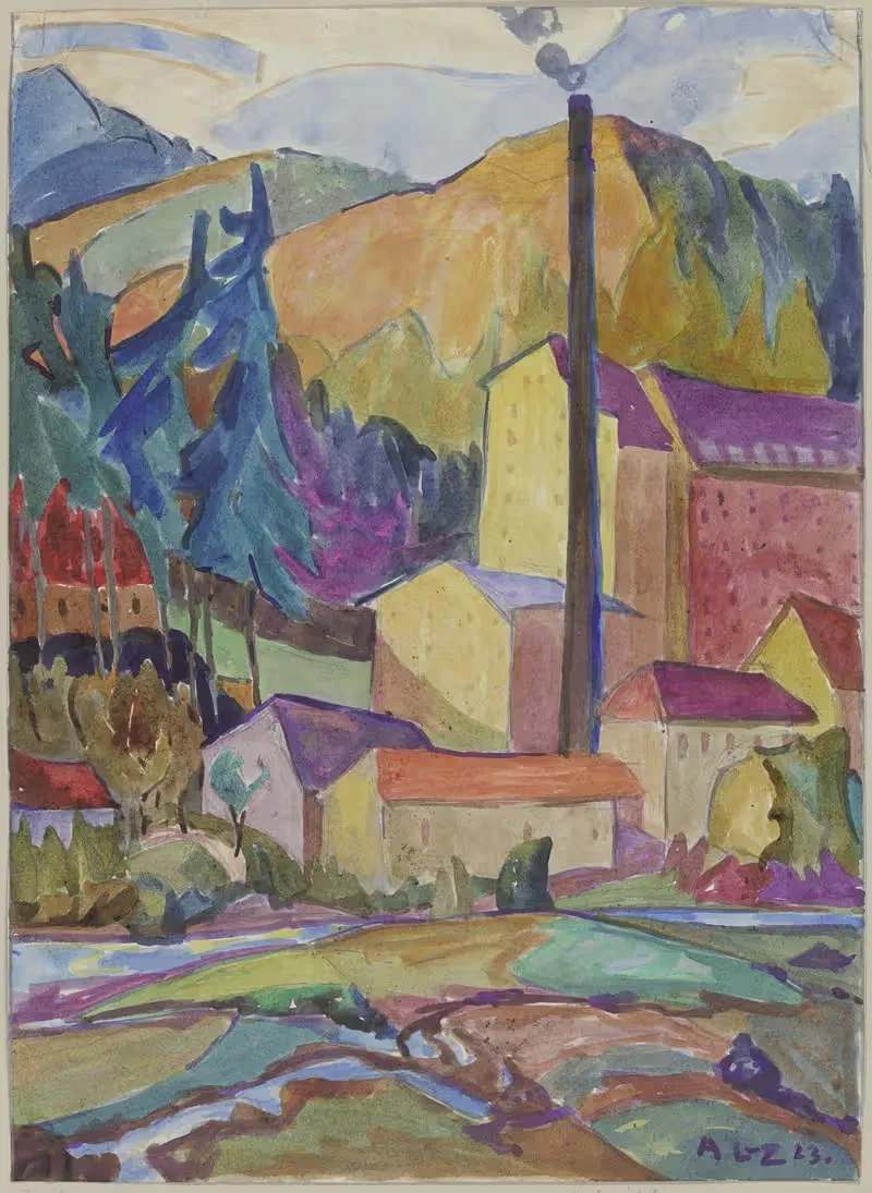 Wildberg, factory by Agnes Langenbeck-Zachariae, 1923 — digital art print download