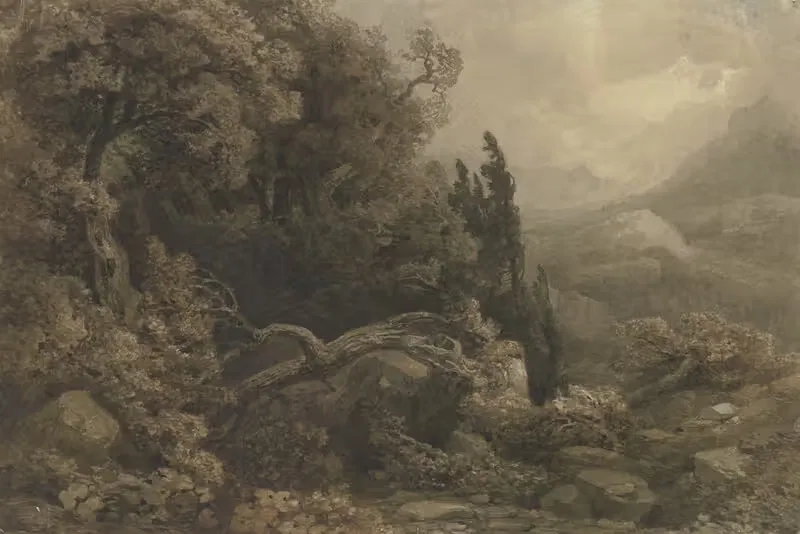Hochgebirgslandschaft im Sturm — August Weber