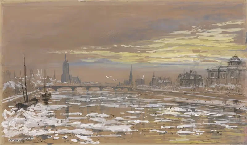 Франкфурт-на-Майне зимой by Бернхард Маннфельд, 1897 — digital art print download