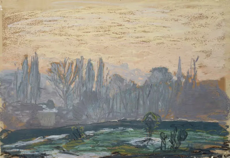Winter Landscape with Evening Sky by Claude Monet — digital art print download