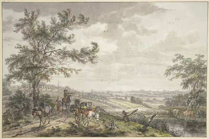 Landscape with Pack Donkeys, near Hilversum — Egbert van Drielst