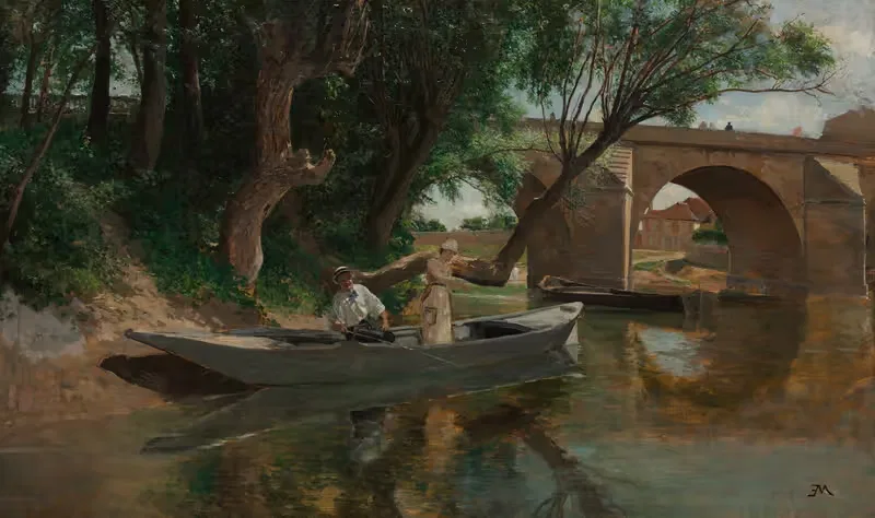 Bridge at Poissy (Pêcheurs à ligne) — Ernest Meissonier