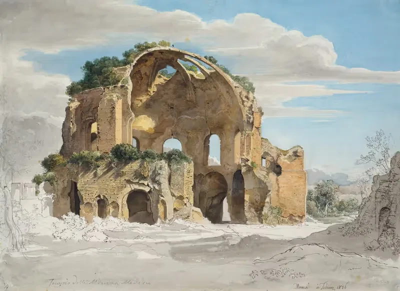Храм Минервы Медицины в Риме by Эрнст Фриз, 1826 — digital art print download