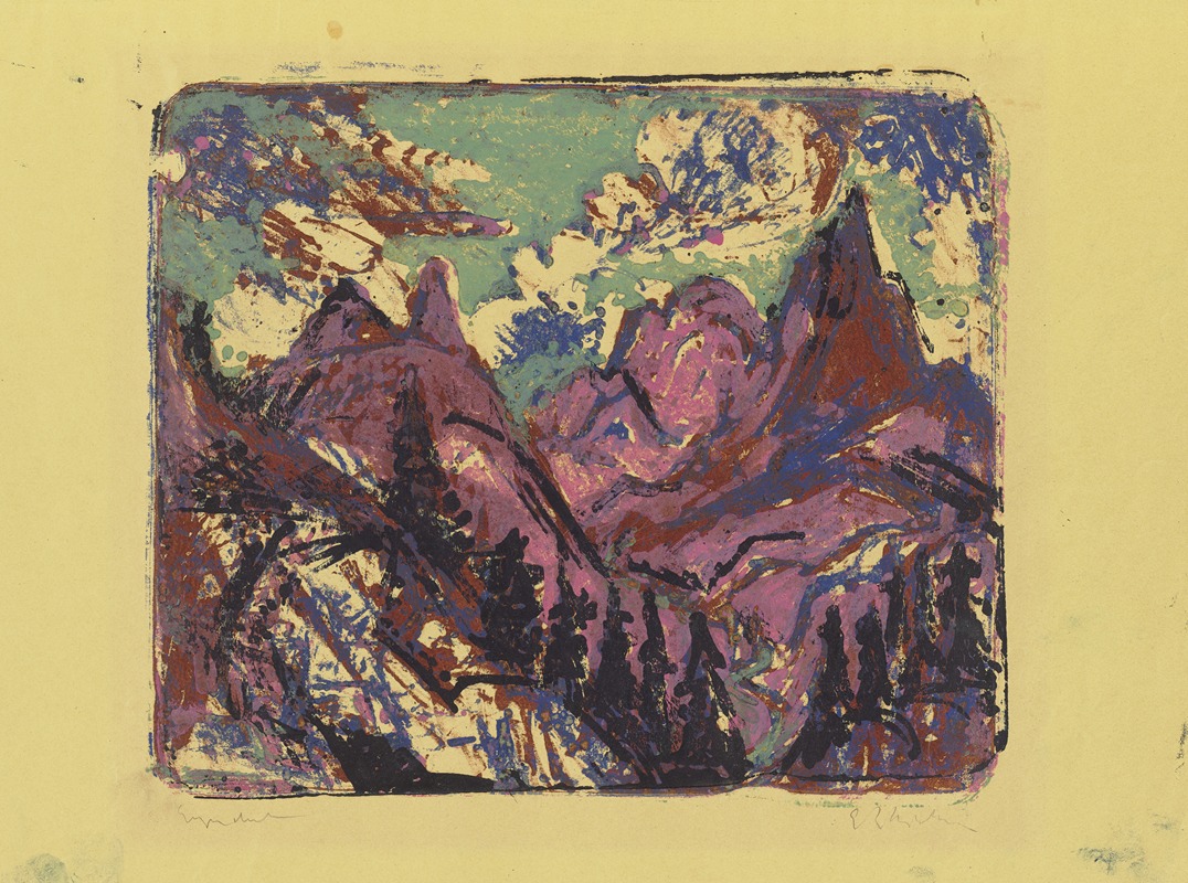 Горы by Эрнст Людвиг Кирхнер, 1919 — digital art print download