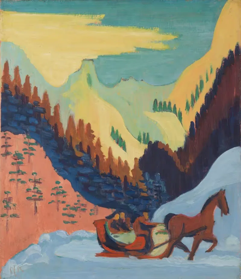 Сани в снегу by Эрнст Людвиг Кирхнер, 1927-1929 — digital art print download
