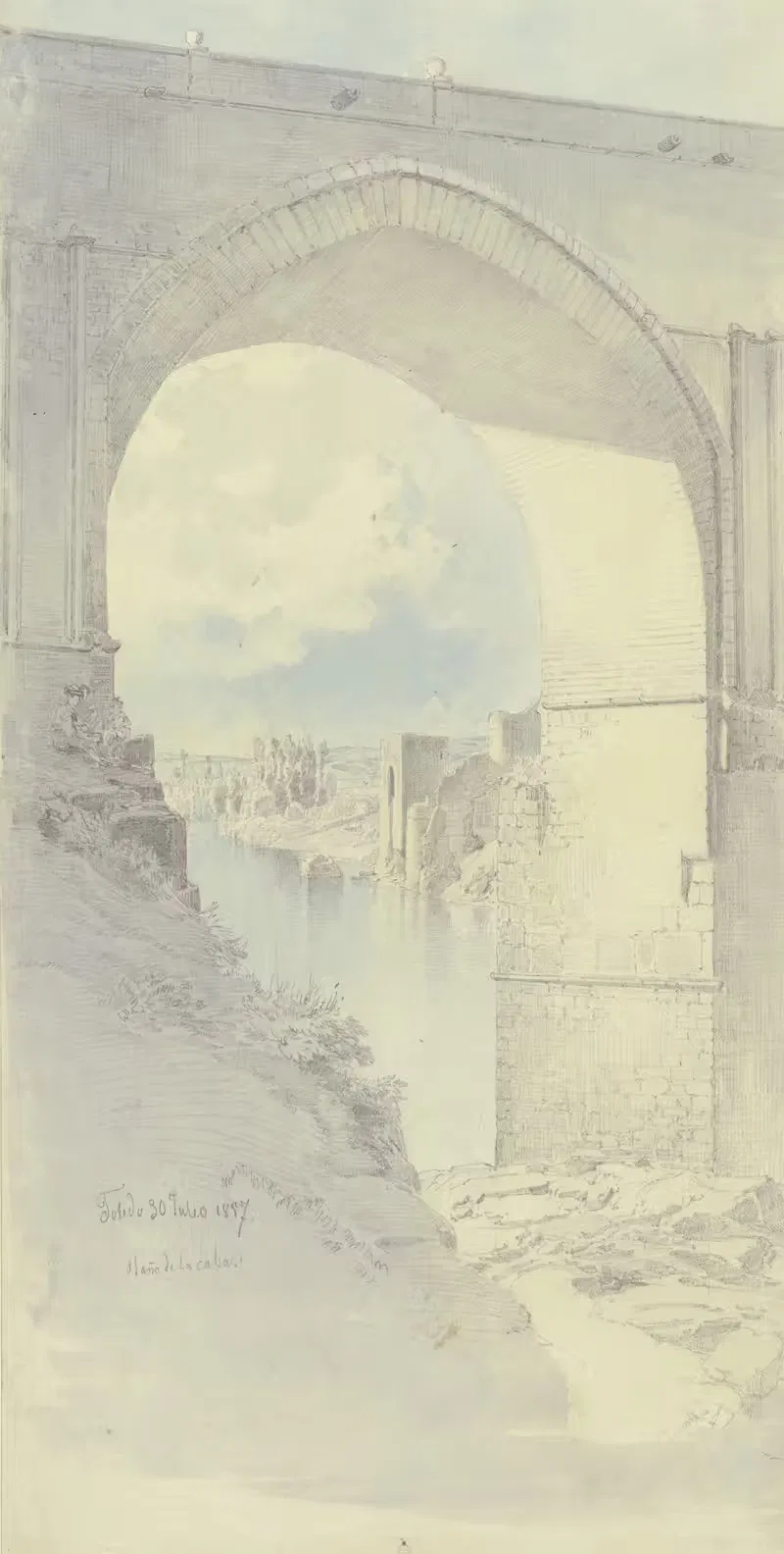Просвет через арку моста в Толедо by Фриц Бамбергер, 1857 — digital art print download