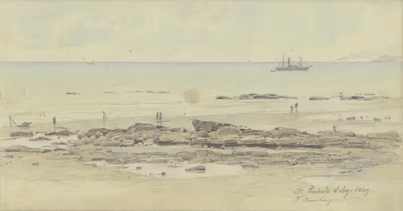 Берег у Сент-Леонарде-на-Море by Фриц Бамбергер, 1849 — digital art print download