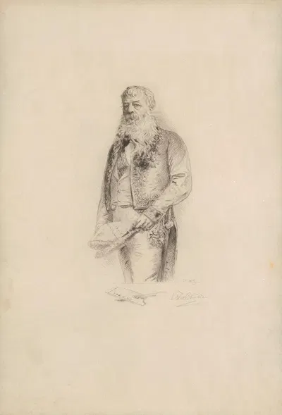 The Painter Ernest Meissonier by Шарль Альбер Вальтнер — digital art print download