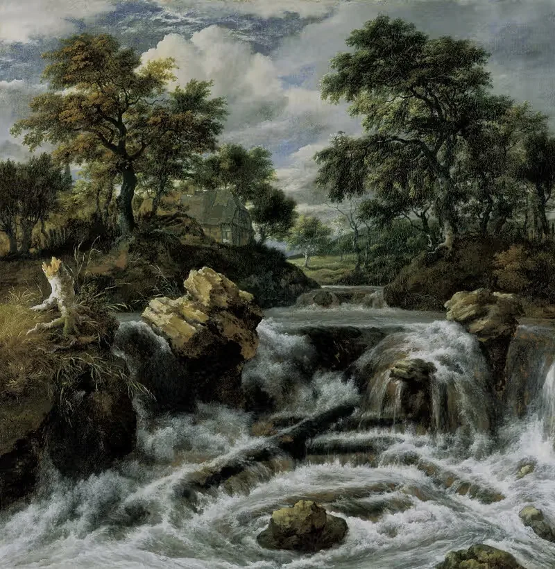 Waterfall in the Foothills (Norwegian Waterfall) — Jacob van Ruisdael