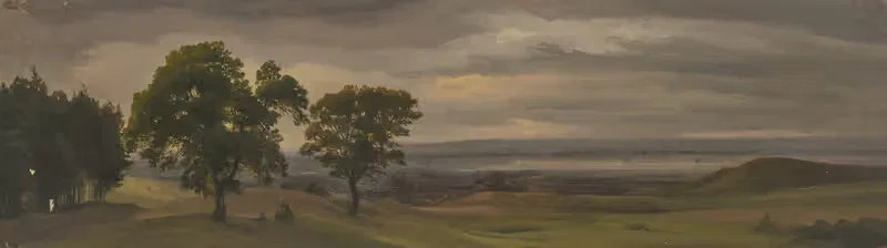 Вечерний ландшафт луга by Якоб Беккер — digital art print download