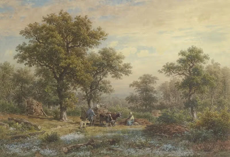 Clearing in the oak forest by Jakob Maurer — digital art print download