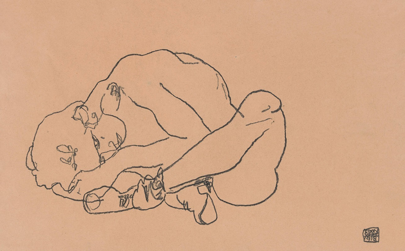 Squatting Woman by Эгон Шиле, 1918 — digital art print download