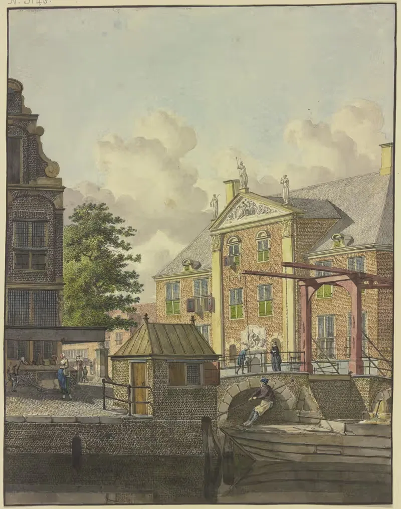 Schleusentor vor einem Palast mit einem Basrelief by Johannes Huibert Prins — digital art print download