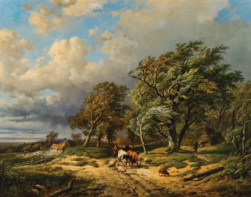 A Herd of Animals Returning Home before the Storm — Alexander Joseph Daiwaille