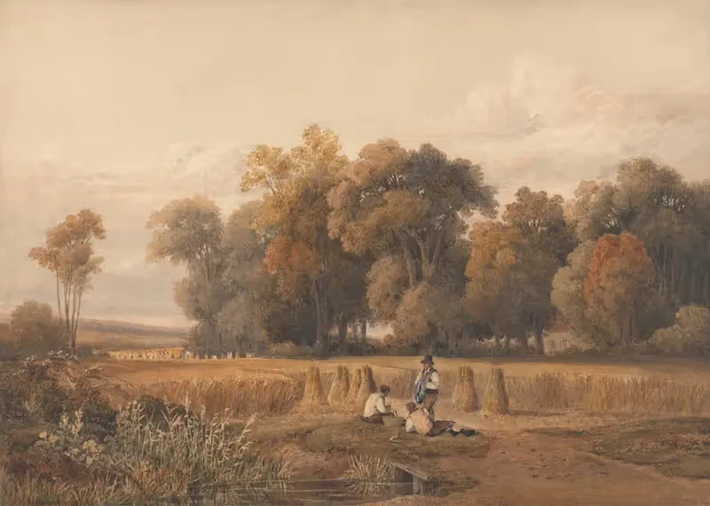 Уборка – Полуденный отдых by Шарль Винсент Барбер, 1811 — digital art print download
