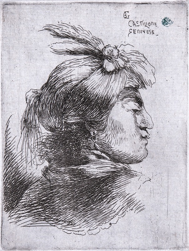 Man in Profile by Джованни Бенедетто Кастильоне — digital art print download