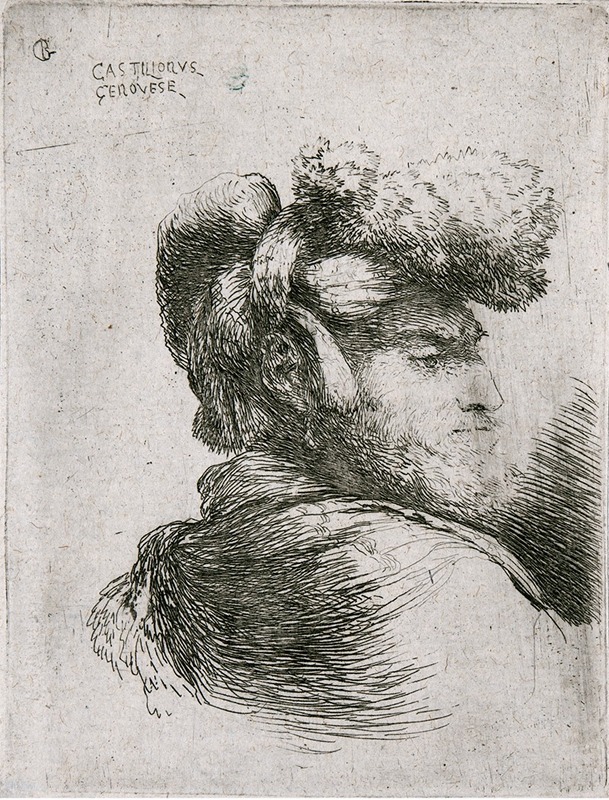 Man in Profile by Giovanni Benedetto Castiglione — digital art print download