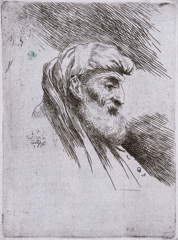Old Bearded Man in Profile by Джованни Бенедетто Кастильоне — digital art print download