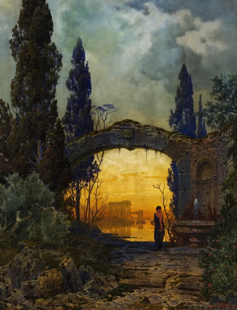 Arcadian landscape by Ferdinand Knab, 1894 — digital art print download