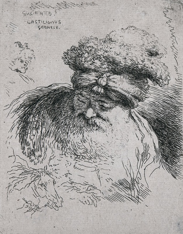 Old Bearded Man with a Turban by Джованни Бенедетто Кастильоне — digital art print download