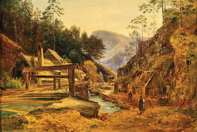 A Landscape with a Hammer Mill by Franz Steinfeld — digital art print download