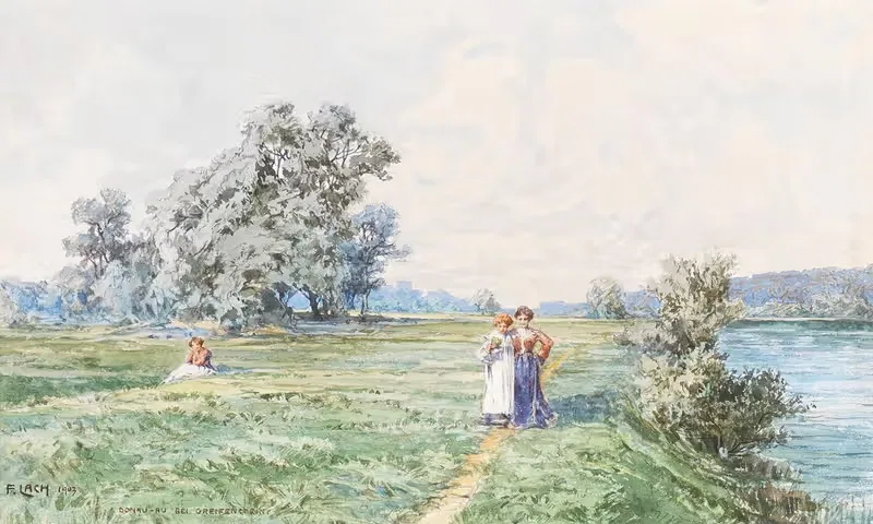 У Дуная рядом с Грейфенштайном by Фриц Лах, 1903 — digital art print download
