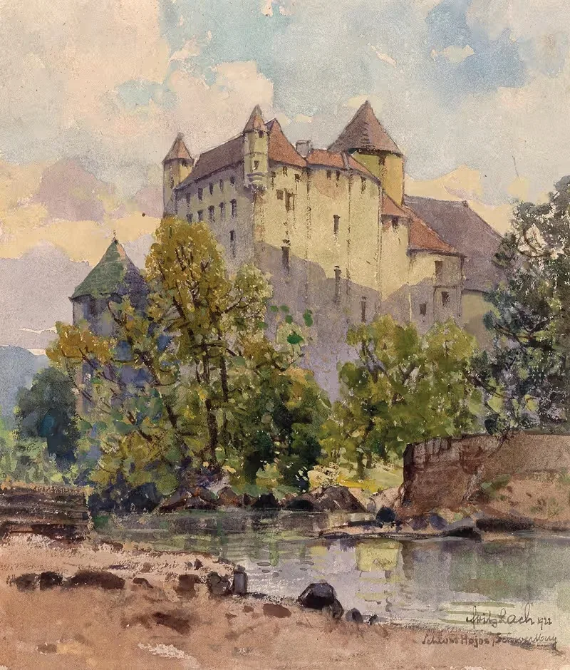Замок Хойос, Швертберг by Фриц Лах, 1922 — digital art print download