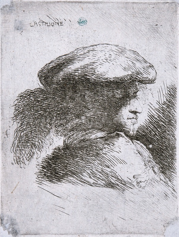 Young Man in Profile Facing Right by Джованни Бенедетто Кастильоне — digital art print download