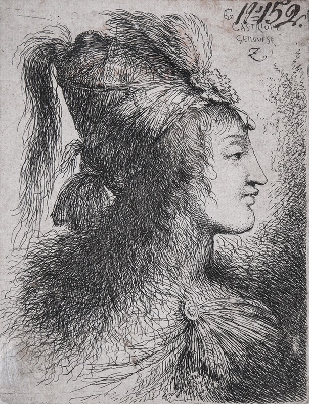 Young Man in Profile by Giovanni Benedetto Castiglione — digital art print download