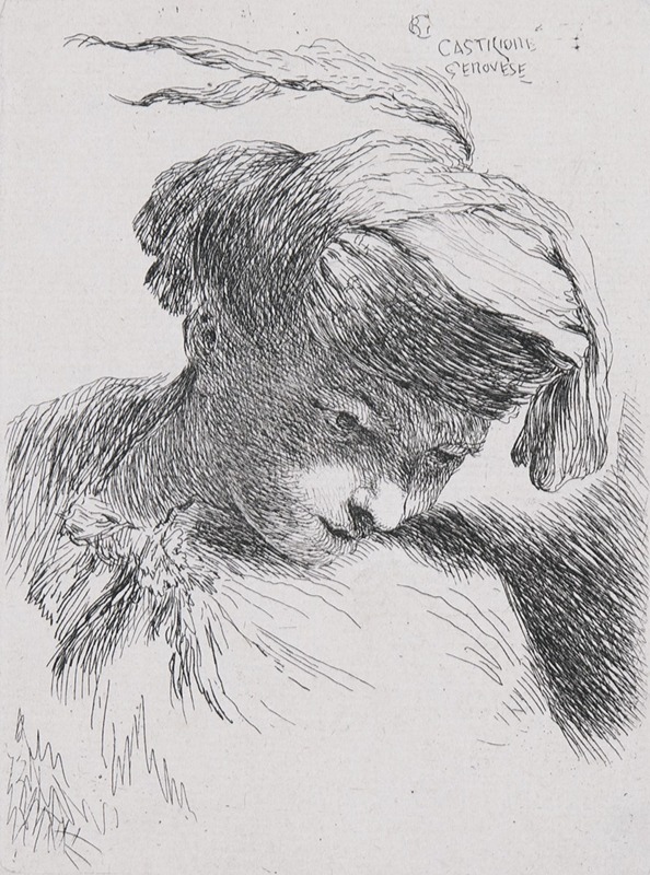 Young Man Looking Down by Giovanni Benedetto Castiglione — digital art print download